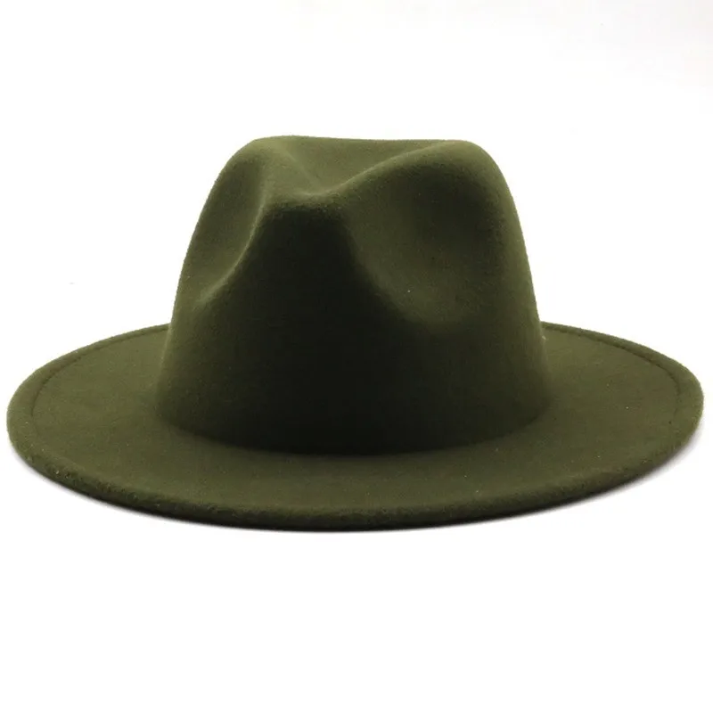 Mới Phong Cách Anh Quốc Mùa Đông Cho Bé Len Chắc Chắn Cổ Điển Fedoras Nón Bé Trai Bé Gái Panama Jazz Nón Lớn Rộng Vành Lớn Màu Đen fedoras 52-54CM