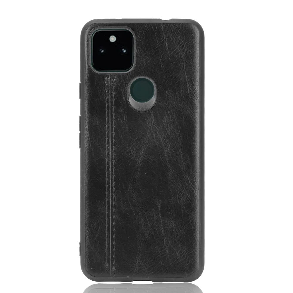 Untuk Google Pixel 5a 5G Casing Kulit Anak Sapi Rute PU Kulit PC Penutup Tas Ponsel Keras untuk Google Pixel 5a 5G Casing Pixel5a