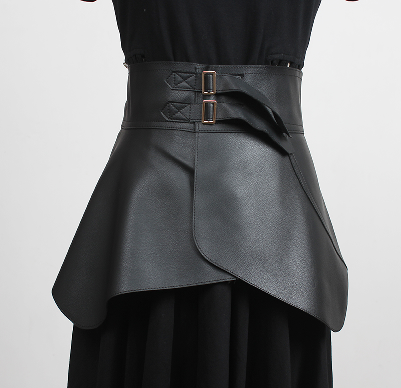 Fajas de cuero PU para mujer, corsés de moda de pasarela, cinturón ancho de decoración, vestido vintage, R3451