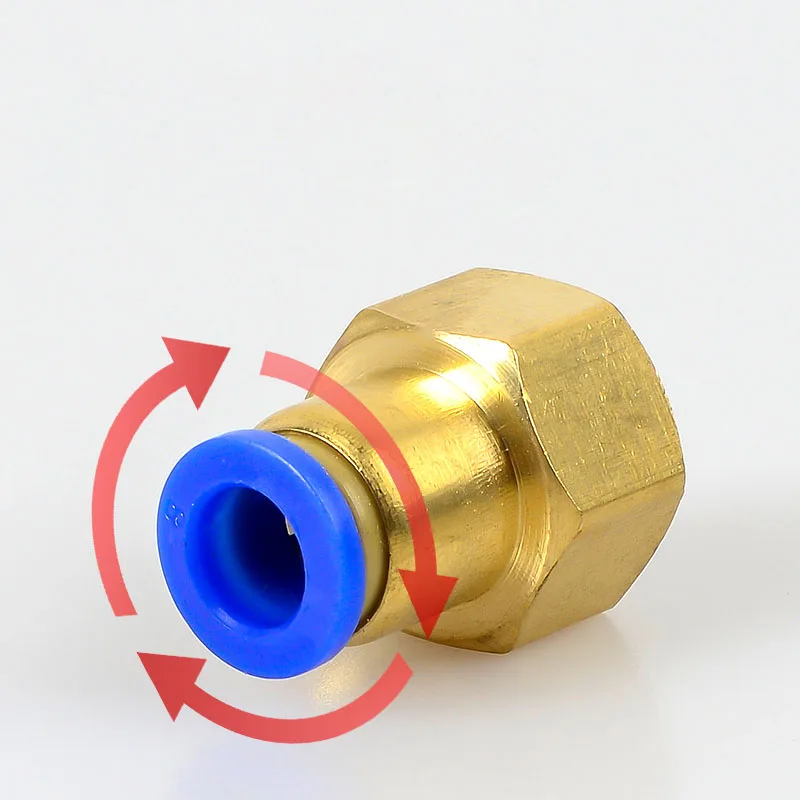 PCF Không Kèm Ống 4 6 8 10 12Mm Vòi Ống 1/8 "3/8" 1/2 "BSP Dây Chuyền 1/4" Nữ Ren Đồng Bằng Khí Nén Kết Nối Nhanh Khớp Lắp