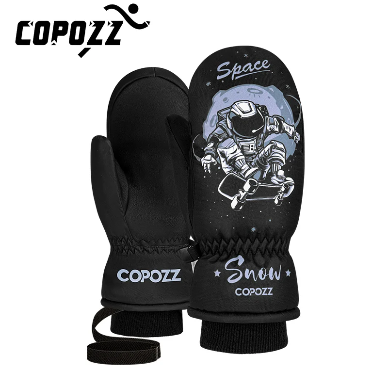 COPOZZ 子供用スキー手袋 3 メートルシンサレート冬保温指手袋かわいい漫画防水超軽量スノーボード手袋