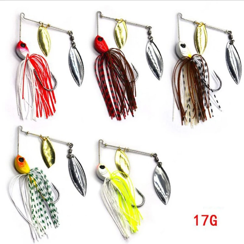 1 Uds señuelo de pesca 12/17g Wobblers señuelos Spinners cuchara cebo para Lucio Peche aparejos todos los cebos artificiales lentejuelas de Metal Spinnerbait