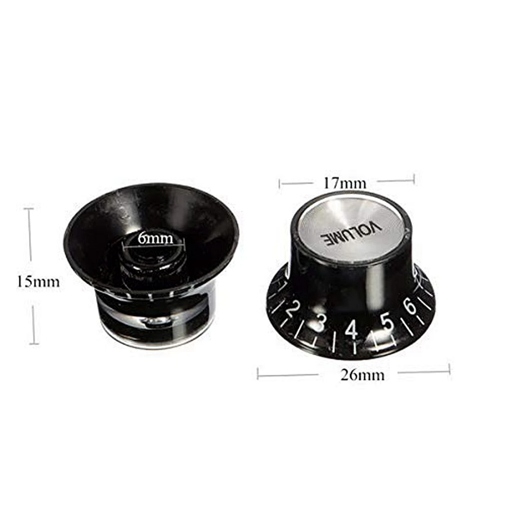 4 chiếc Đàn Guitar Nón Cao Tốc Độ Nút Điều Khiển 2 Tập & 2 Tông Màu Bạc Chuông cho LP SG Đàn Guitar