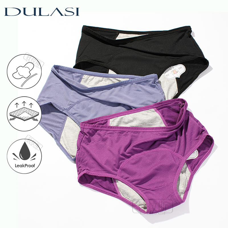 DULASI, 3 uds., bragas menstruales a prueba de fugas, pantalones fisiológicos, ropa interior para mujer, calzoncillos cómodos impermeables, triangulación de envíos