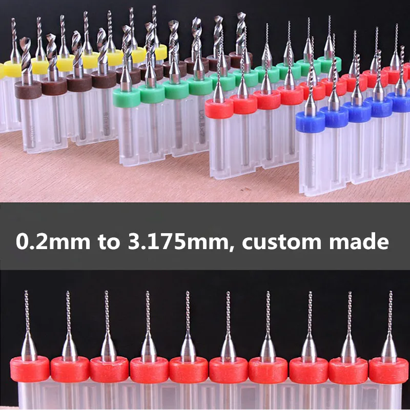 10 Cái/bộ 0.2 Sang 3.175Mm PCB Mini Mũi Thép Tungsten Carbide Cho In Bảng Mạch Mũi Khoan Cnc bit Máy