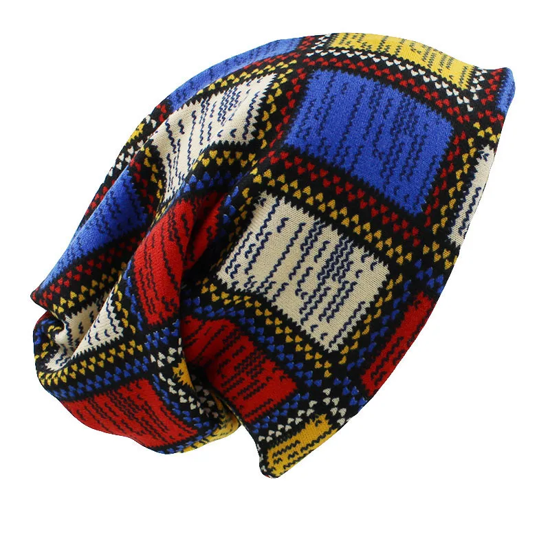 ALTOBEFUN Thương Hiệu Thu Đông Mũ Nam Nữ Skullies Và Beanies Mũ Unisex Thiết Kế Kẻ Sọc Màu Sắc Tương Phản Nữ Nón BHT022