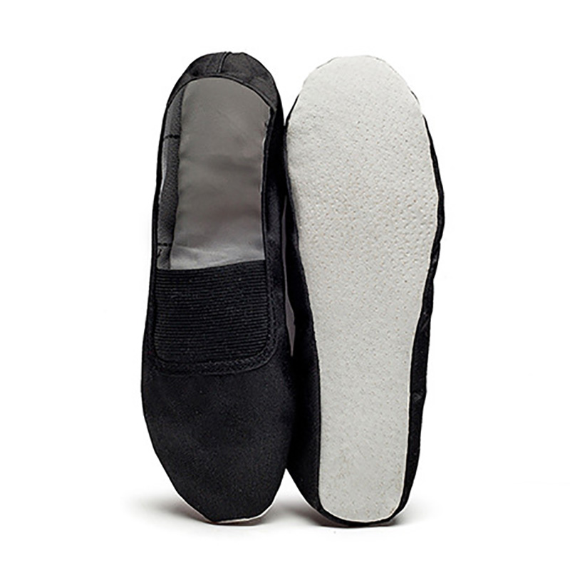 USHINE EU22-45 suela de cuero entero negro blanco plano Yoga profesor Fitness gimnasia Ballet zapatos de baile para niños mujer hombre