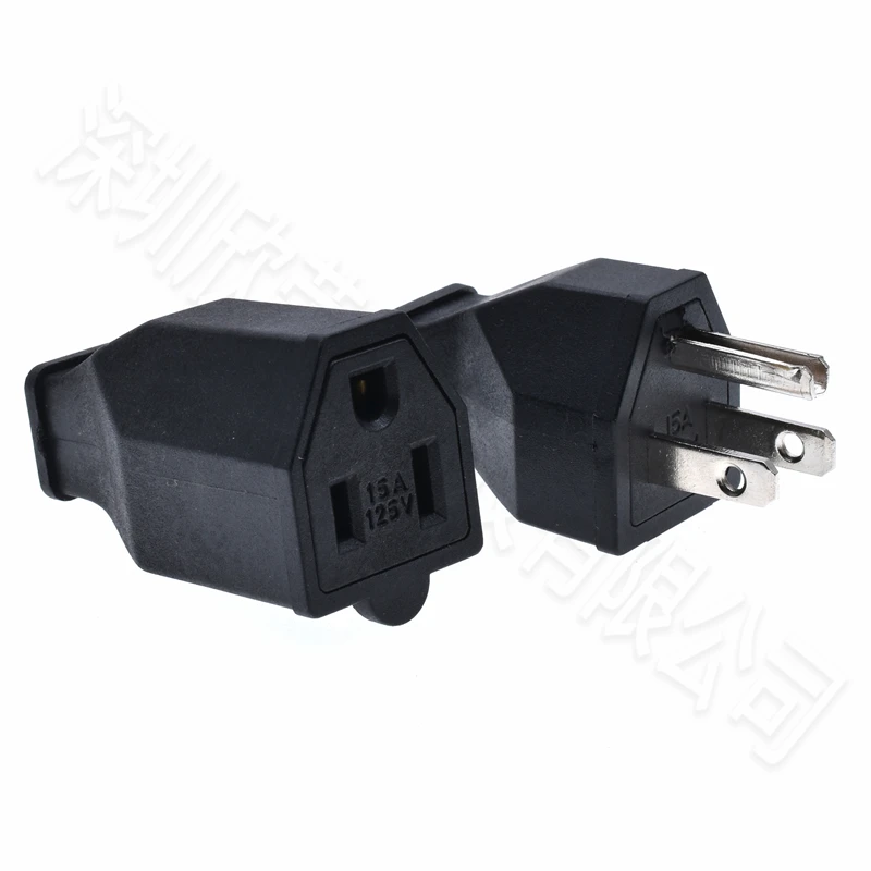 สีดําทองแดงอเมริกัน 3 Pins ปลั๊กไฟฟ้า AC 125V 15A US สายไฟที่ถอดออกได้อุตสาหกรรมปลั๊ก SOCKET
