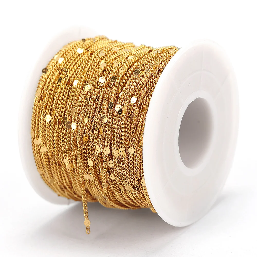 2 Mét Thép Không Gỉ Cáp Liên Kết Vàng Dây Chuyền Cho DIY Trang Sức Làm Rolo Dây Chuyền Chuỗi Hạt Vòng Cổ Vòng Tay Mắt Cá Chân Linh Kiện