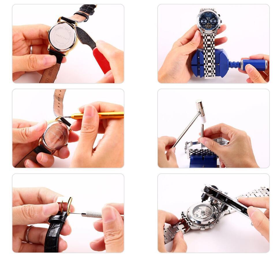 147Pcs/Set Watch Repair Tools kit Set with opener remover tweezers Holder Durable Clock Watch Repair Tool Kit