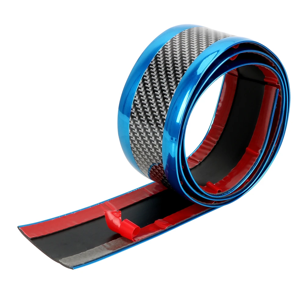 Auto Stickers Anti Kras Instaplijsten Protector Rubber Strip Koolstofvezel Auto Drempel Bescherming Bumper Film Sticker Auto Styling
