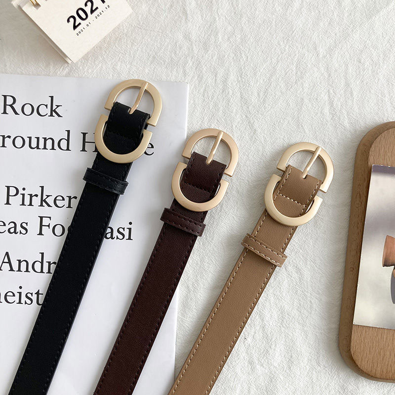 Cinturón de moda femenina de 100cm, cinturón con hebilla de Metal Simple para mujer, traje negro, pantalones vaqueros, accesorios de ropa