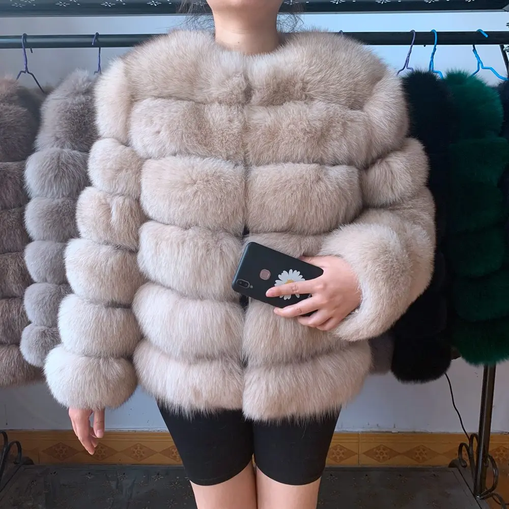 Neue neue ankunft frauen winter dicken pelzmantel echt fox pelz weste hohe qualität fuchs weste pelz gilet