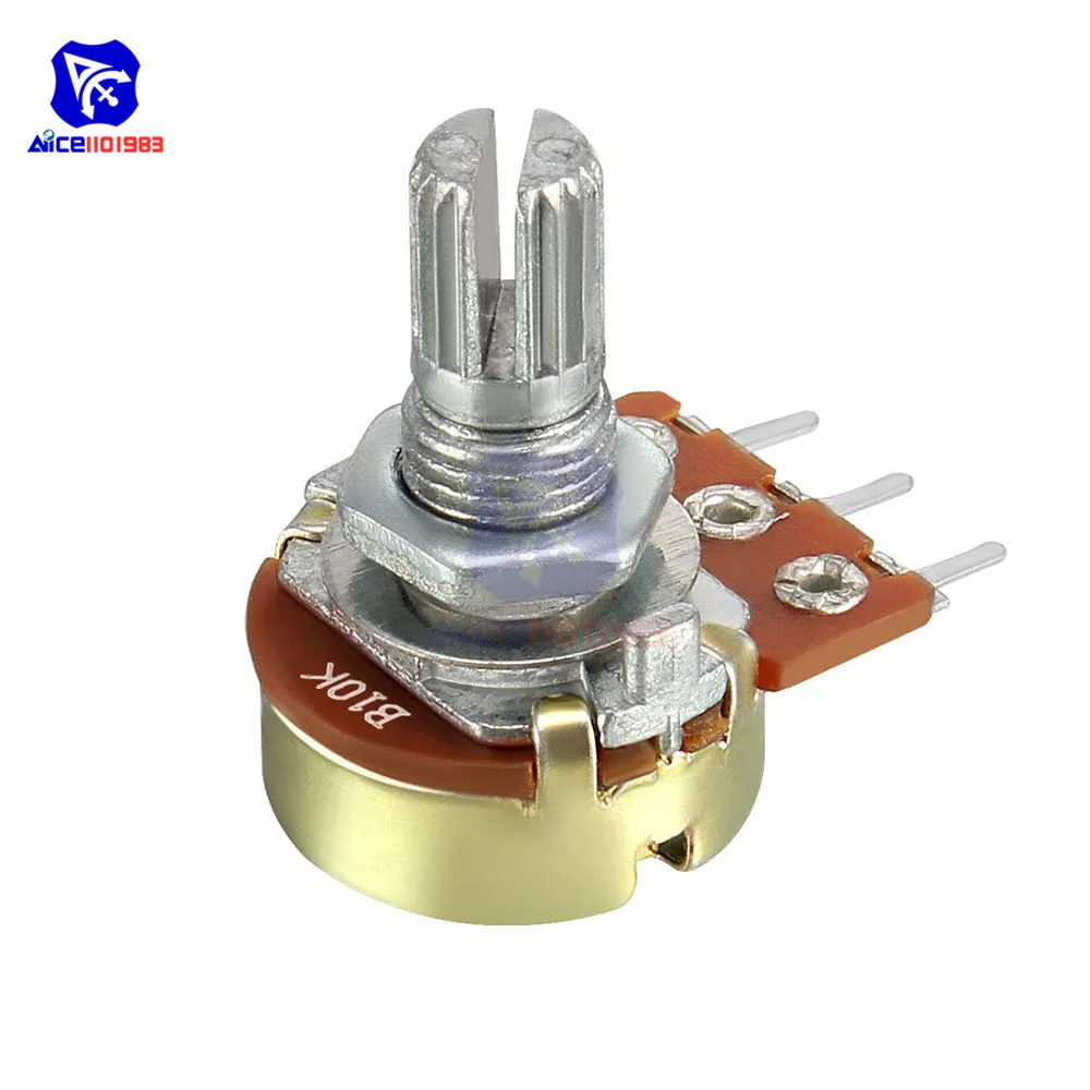5 Pçs/lote Potenciômetro Resistor 1K 2K 5K 10K 20K 50K 100K 500K Ohm Potenciômetro Rotativo Cônico Linear de 3 Pinos para Arduino com Tampa
