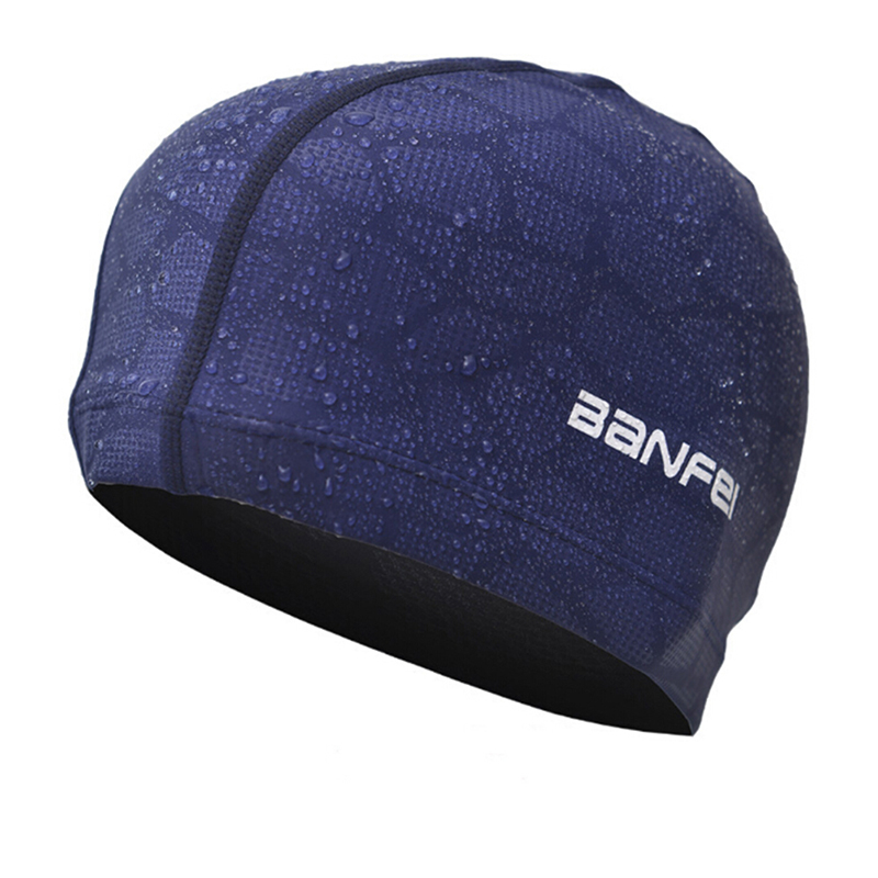 Gorro de natación deportivo para hombre y mujer, gorro elástico impermeable de tela PU para proteger las orejas, pelo largo, talla libre, novedad de 2021