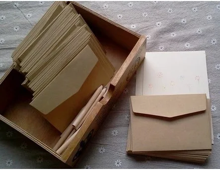 Sobres de papel Kraft clásico de 7x10cm, Mini tarjeta de felicitación, tarjeta de membresía, 10 unidades/lote