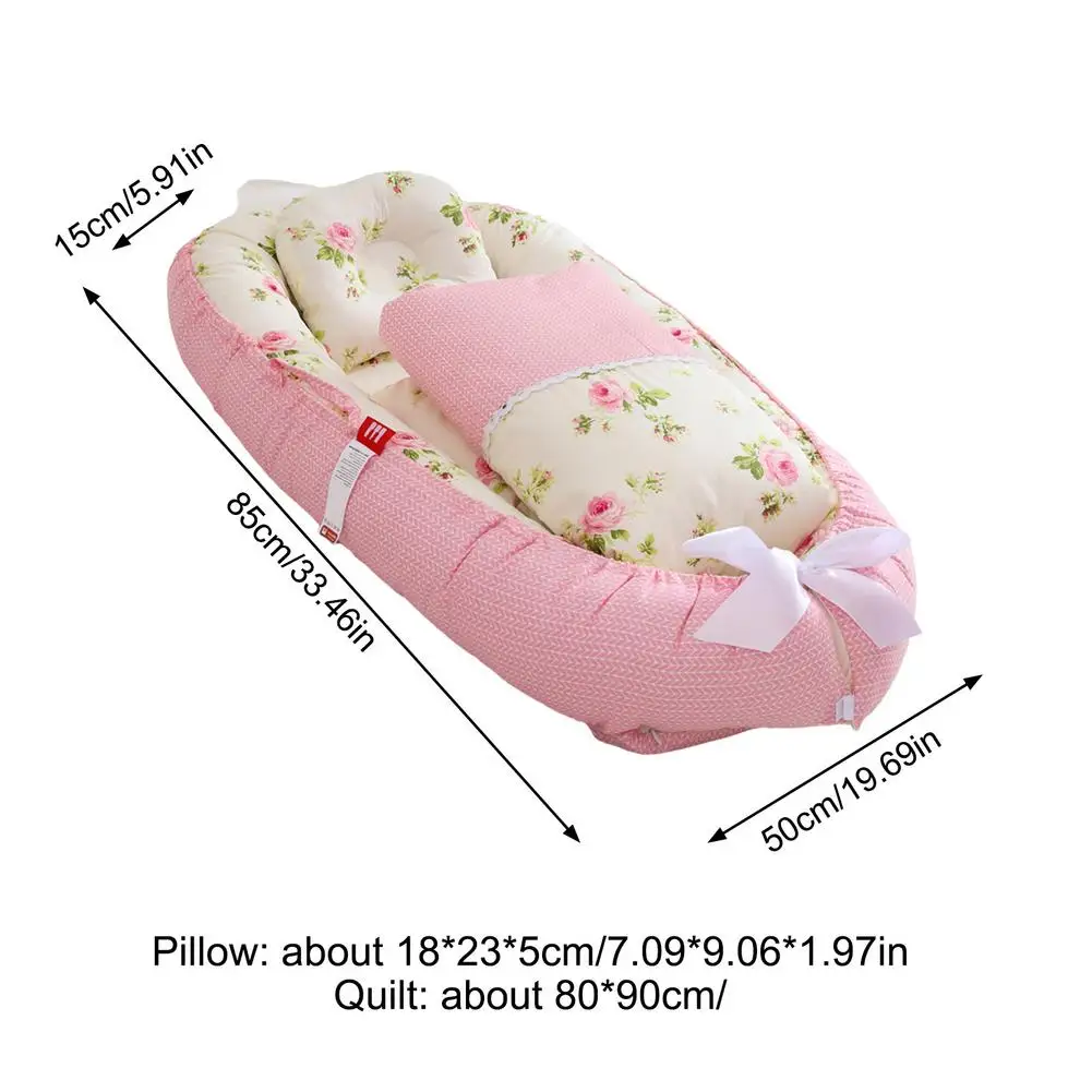 เด็ก Nest เตียงหมอนผ้านวมเด็กแรกเกิด Lounger แบบพกพา Napping Baby Bassinet พร้อมหมอนผ้านวม Bebe ผ้าฝ้าย Sleeper