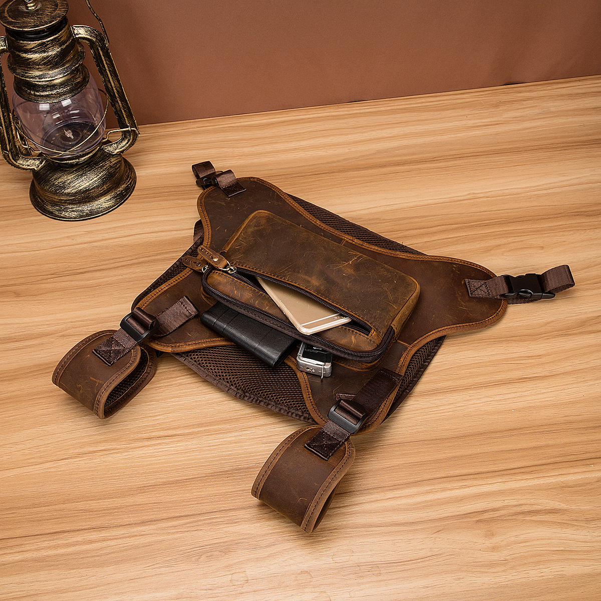 クレイジーホース-ヴィンテージレザーストリートウェア,ヒップホップチェストバッグ,2つのストラップチェストバッグ,ファッショナブルな長方形の衣服,291