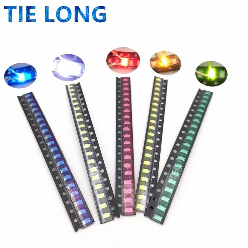 Diodes LED SMD, 1 bobine, 0402, 0603, 0805, 1206, 1210, 5000, jaune, rouge, vert, bleu, blanc, 4000 pièces, 3000 pièces, 2000 pièces