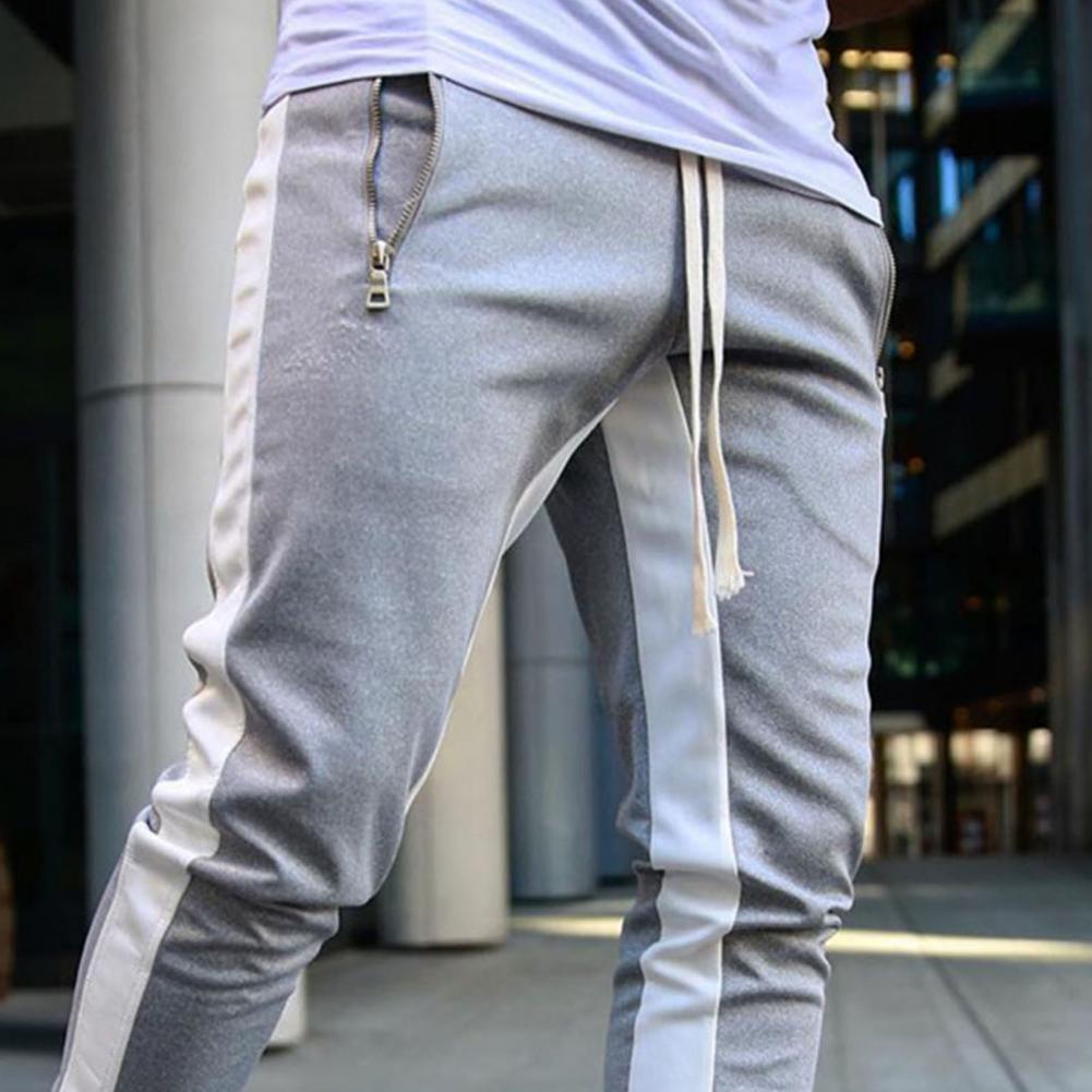 Áo Quần Jogger Thể Dục Thể Hình Tập Gym Dài Dài Thấm Hút Mồ Hôi Cho Màu Sắc Tương Phản Lưng Thun Dây Rút Thoáng Khí Quần Thu