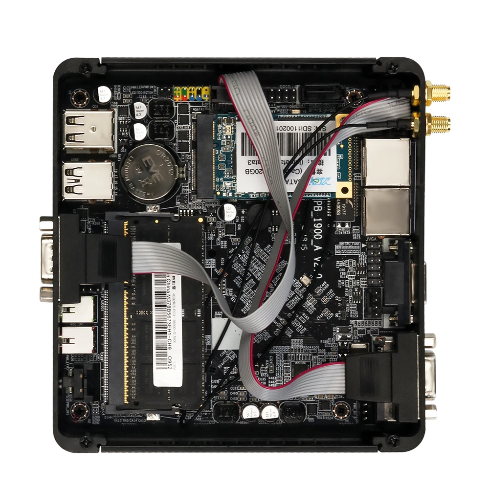Quạt Không Cánh Công Nghiệp Máy Tính Mini PC Intel Celeron J1900 Quad Lõi 4x USB Dual LAN 2x RS232 HDMI VGA WiFi Hỗ Trợ Windows linux
