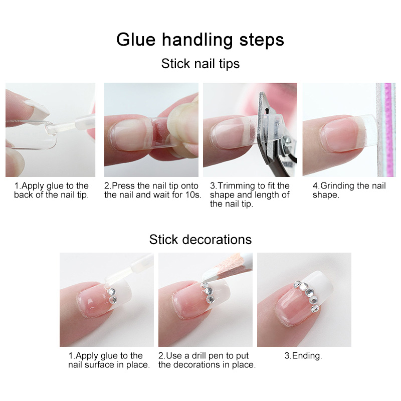 New Fast Drying Nail Glue for Acrylic False Nails 3D Rhinestone Decoration Professional Glue Extension Manicure Adhesive Tools