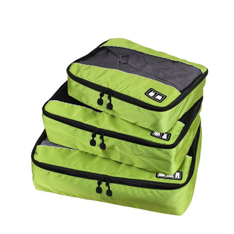 3 Pçs/set Cubos de Embalagem de Roupas Bolsa de Viagem para Camisas Calças Sacos de Vestuário Organizadores de Bagagem Necessaire