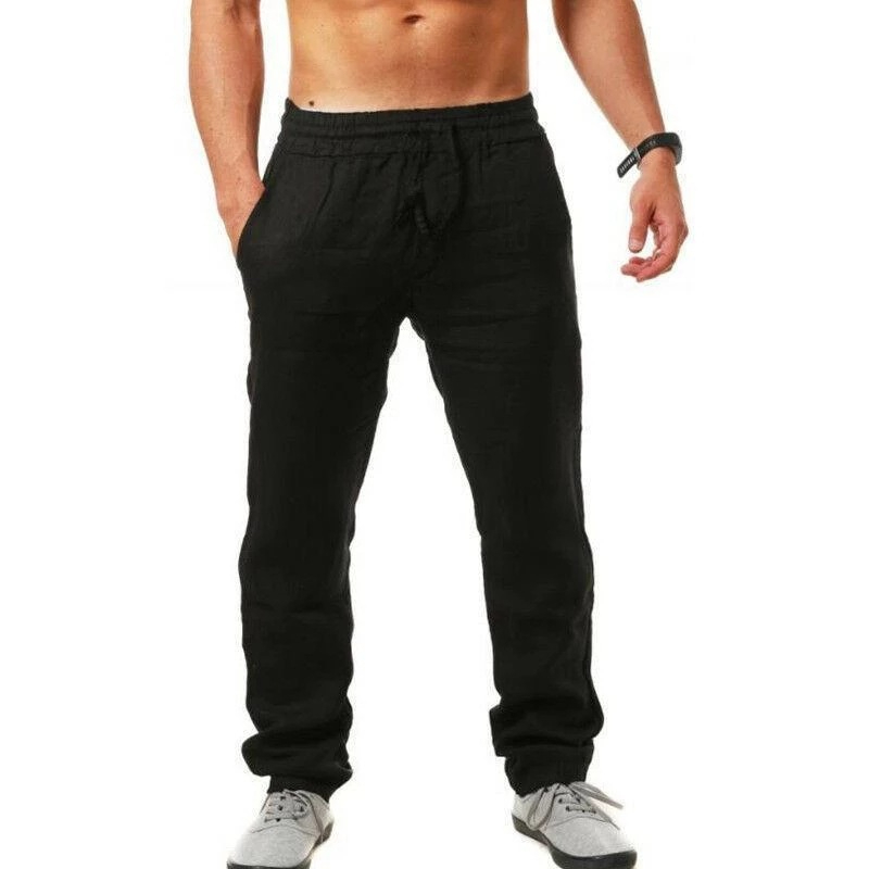 Sommer Männer Sport Gym Hosen Soild Baumwolle Leinen Hosen Atmungsaktive Casual Training Hosen Jogger Hip Pop Jogginghose Streetwear