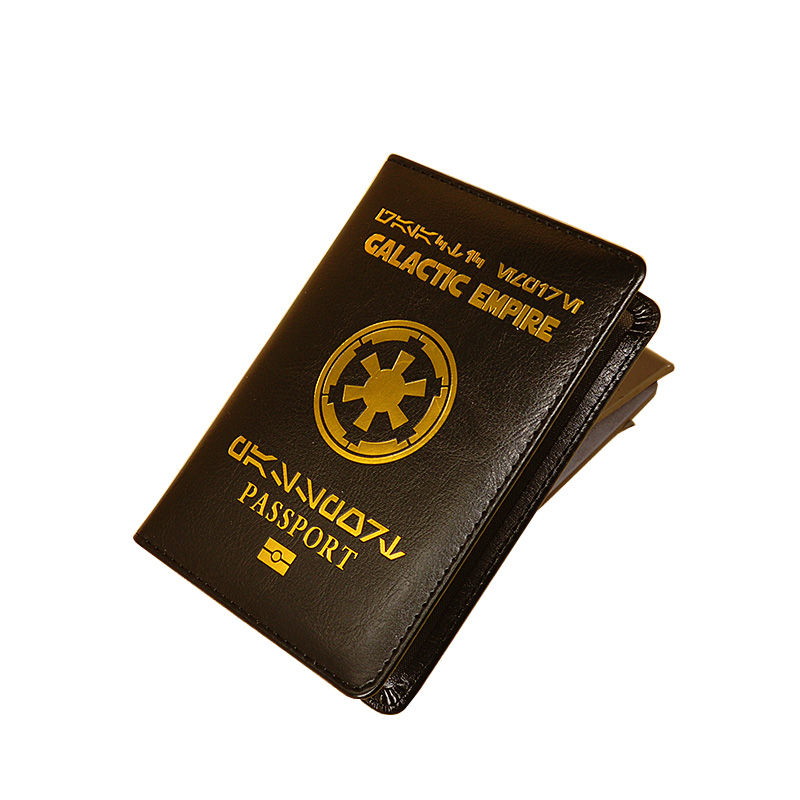 Neue Logo Galactic Empire Reisepasshülle, schwarze Pu-Lederhüllen für Pässe, Reisebrieftasche, Dokumenten-Organizer, Reisepasshülle