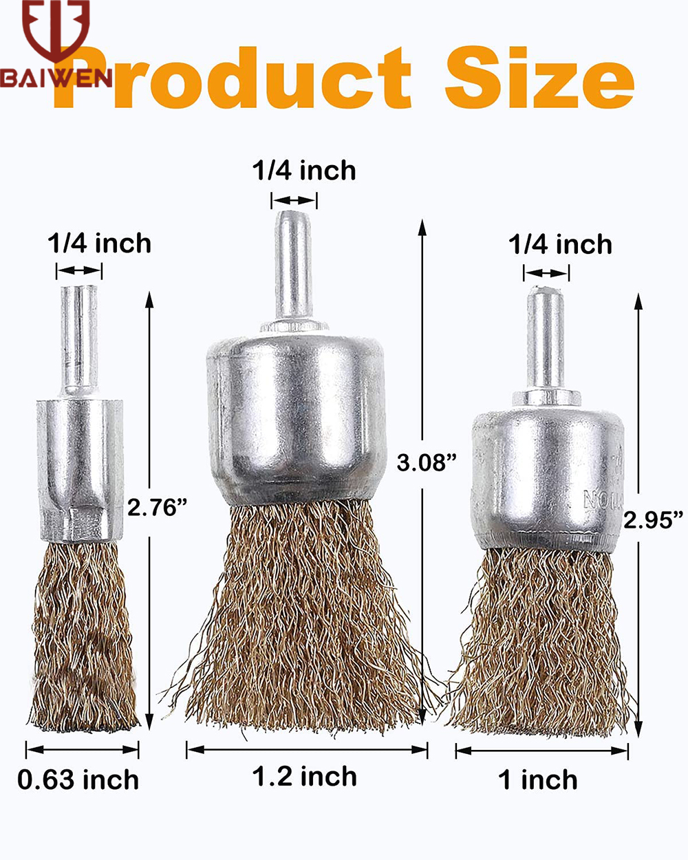 10/16/25 ミリメートル銅メッキ鋼線ホイールブラシドリルロータリーツール彫刻グラインダー研磨金属錆除去ブラシセット