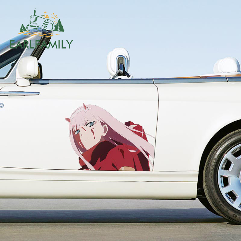 EARLFAMILY 43Cm X 32Cm untuk Nol Dua Stiker Mobil Besar Stiker Campervan Aksesori Mobil Vinil Stiker Lucu Anime Dekorasi Tahan Air