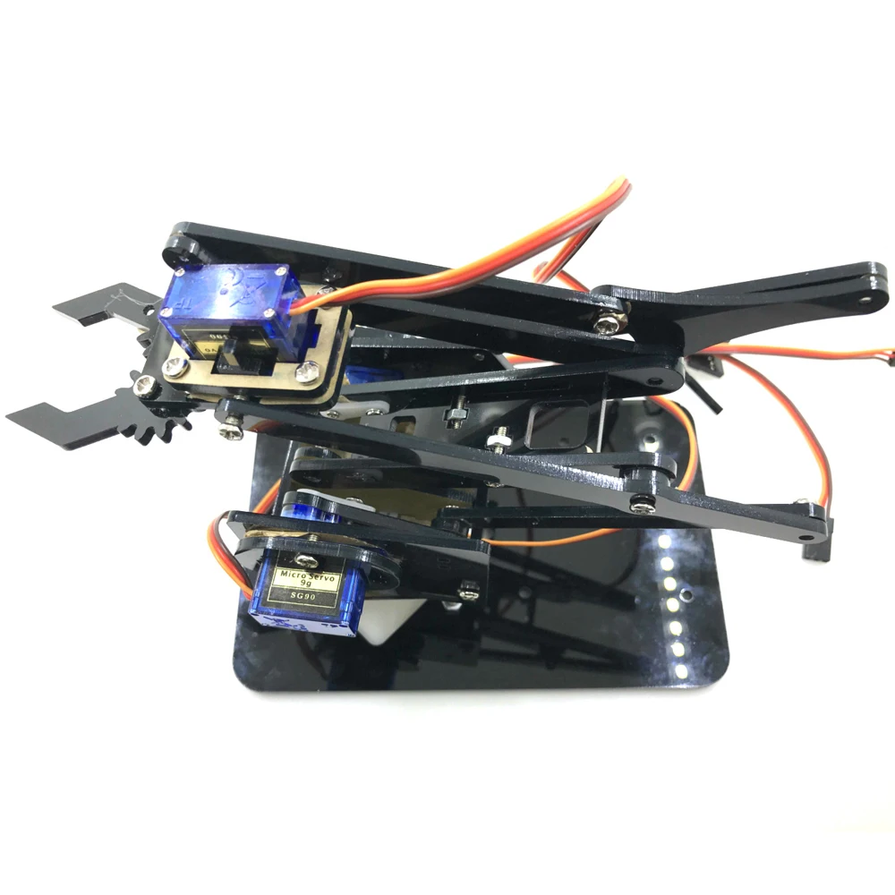 ที่ถูกที่สุด4 DOF อะคริลิคแขนหุ่นยนต์สำหรับ Arduino หุ่นยนต์ Gripper Claw SG90เซอร์โวสำหรับ Rasbperry Pi โครงการ DIY STEM ของเล่น