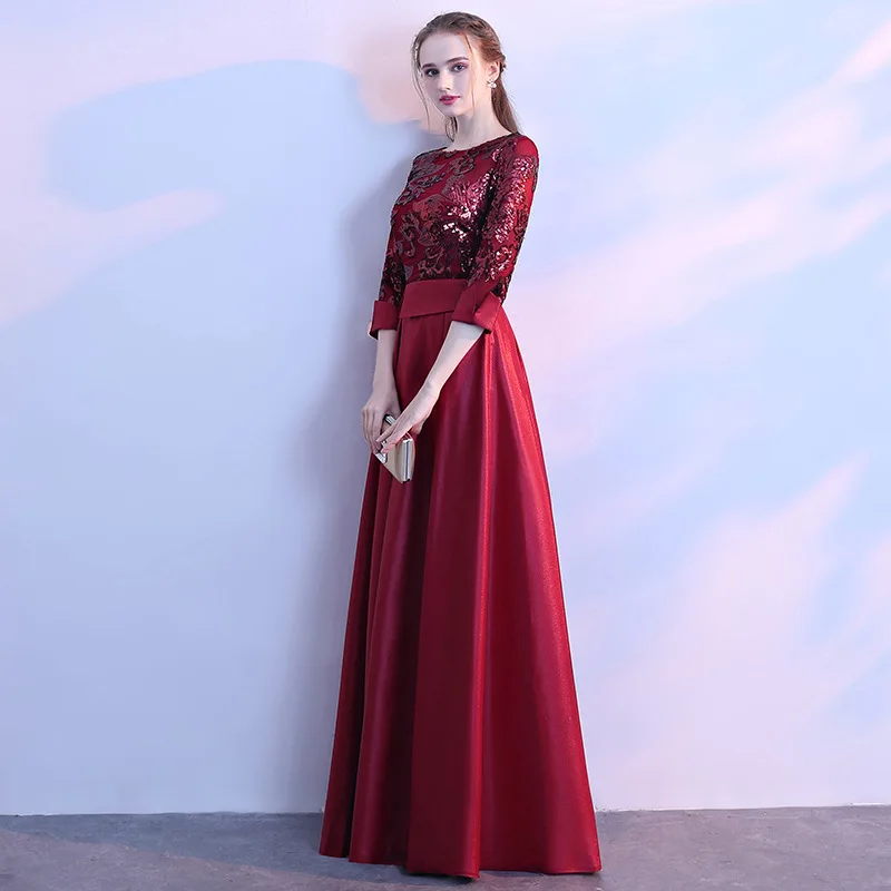 DongCMY-Mulheres longo Formal Sequined Prom Vestidos, Maxi Evening Party, Plus Size, vestidos bordados, Novo