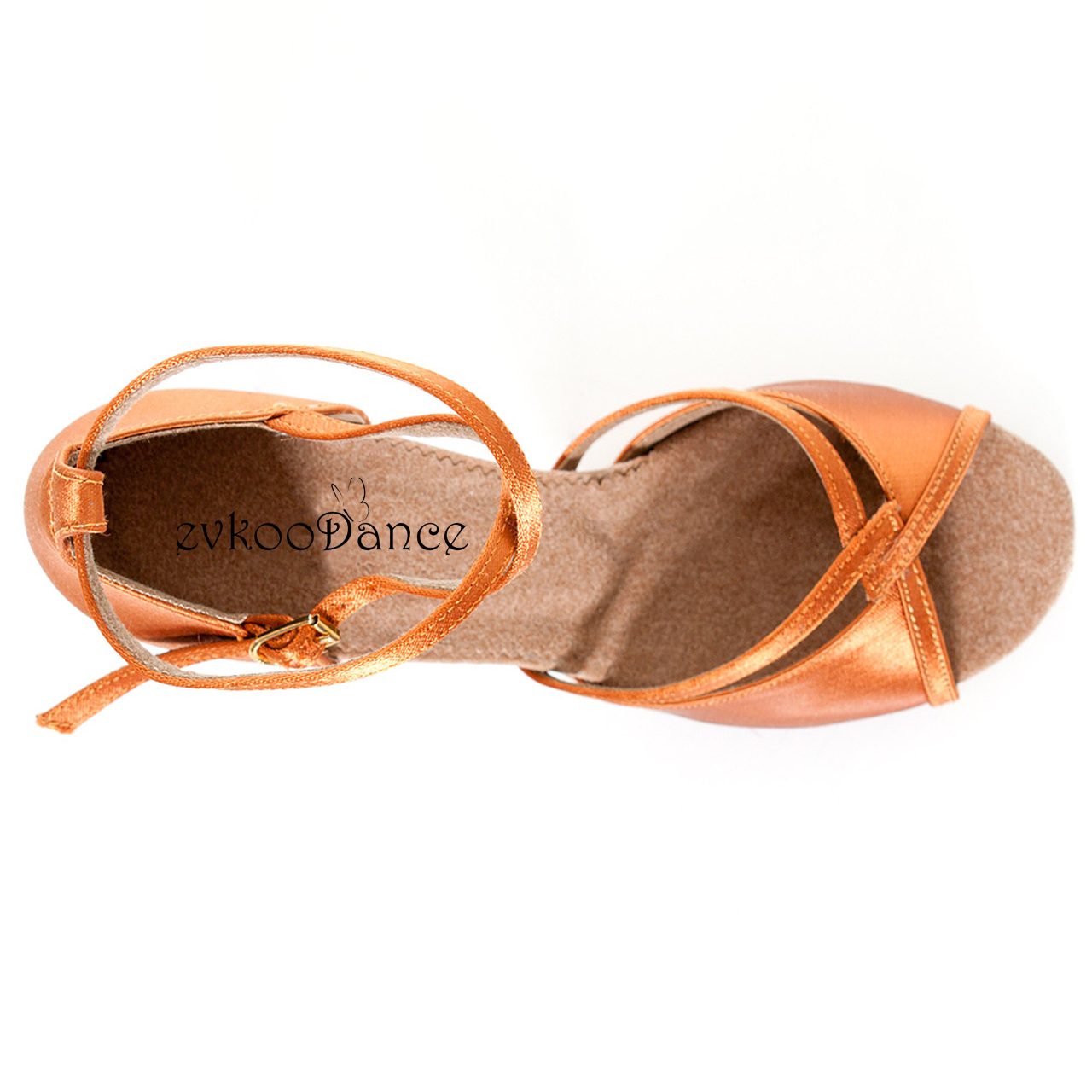 Evkoodance, zapatos de salón para fiesta de Salsa para mujer, zapatos de baile latino, tacón alto de satén marrón, zapatos de baile de salón de Salsa latina OEM, zapatos de baile de Tango