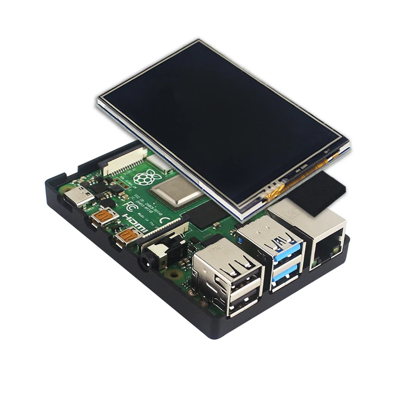 Pantalla táctil Raspberry Pi 3 B Plus de 3,5 pulgadas TFT LCD 480*320 GPIO Monitor ABS caja para Raspberry Pi 4 modelo B 3B + 3B