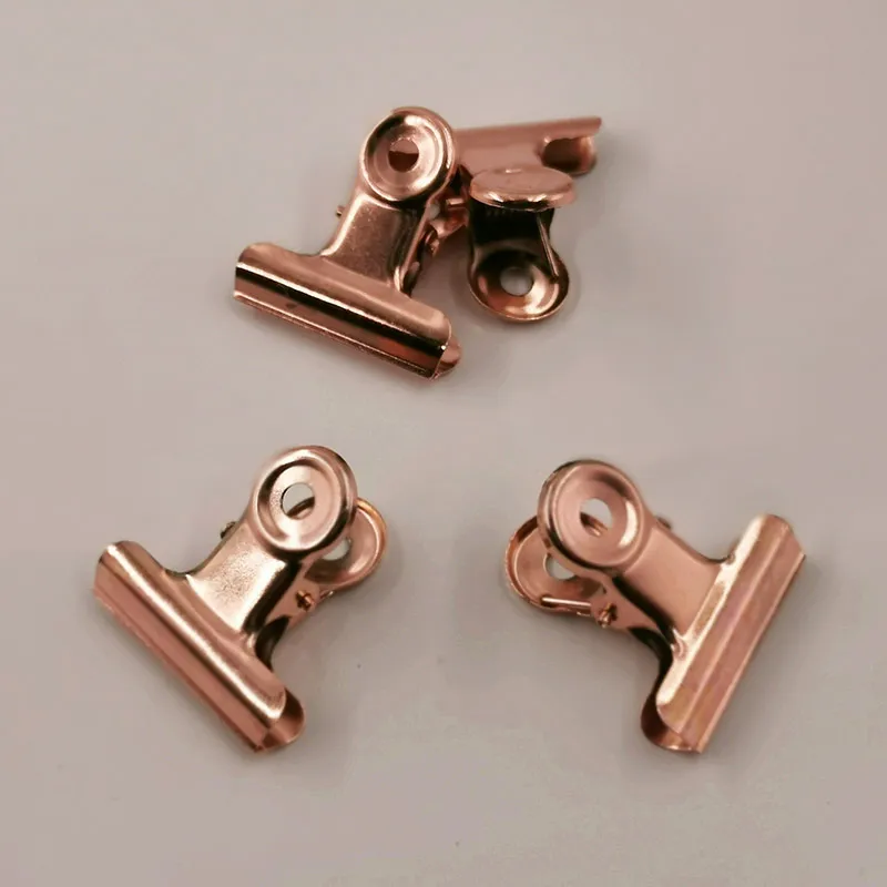 20 ピース/セット 21 ミリメートル * 23 ミリメートルラウンド金属グリップクリップチケット紙文具ブルドッグスプリングクリップタグバッグオフィスドキュメントバインダークリップ
