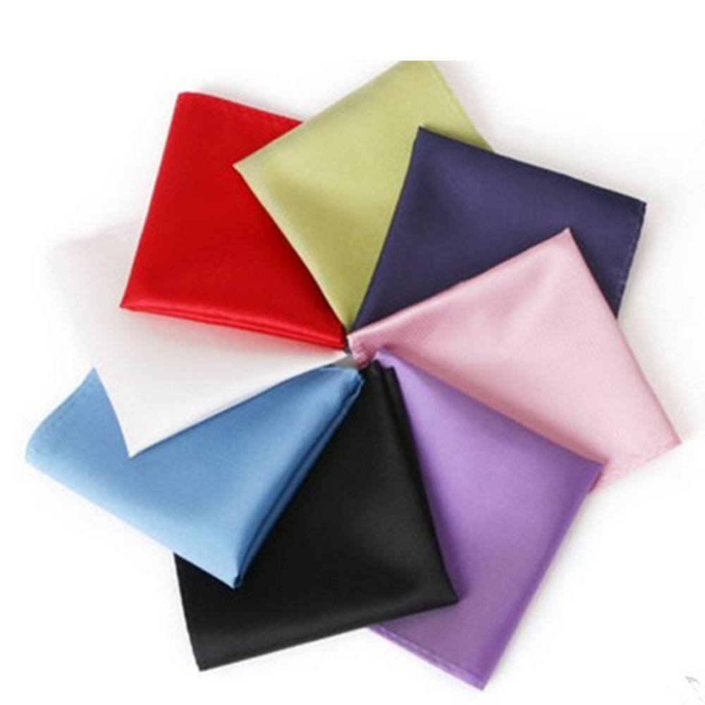 แฟชั่นซาตินพ็อกเก็ตสแควร์ Hankerchief ธรรมดา Hanky Wedding Party A87