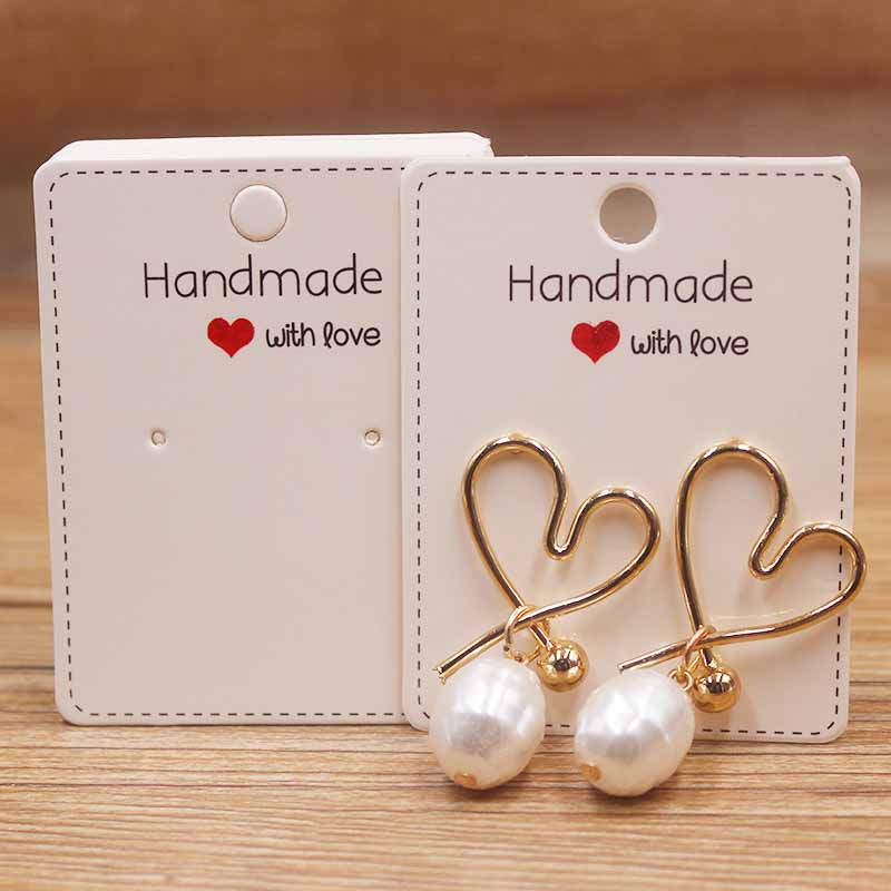 50pcPaper earrring Handmade style earring card 5x5cm/3x3cm /5x9cm /5x6.5cm /5x7cm brown /white DIY Jewelry package  card