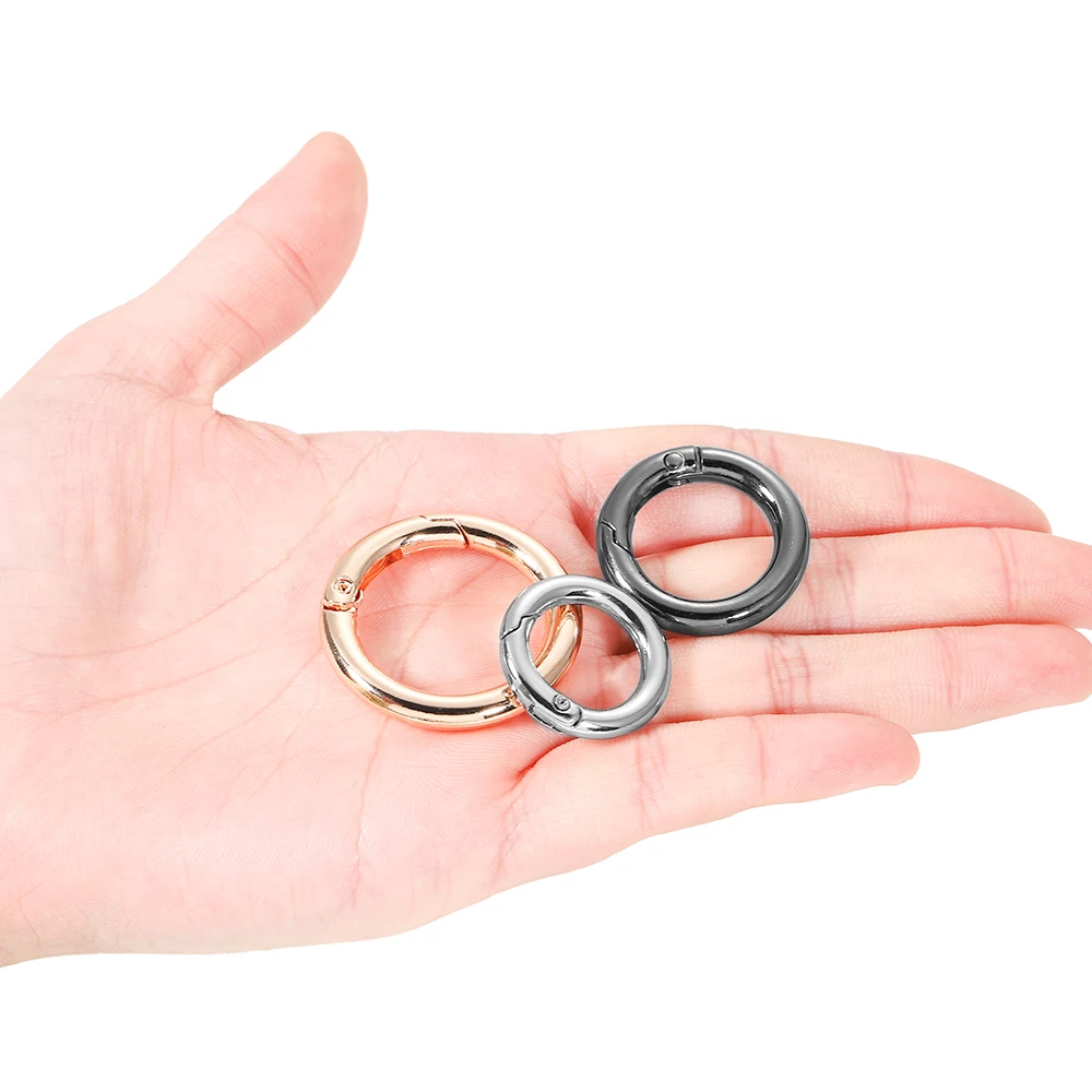 5pcs โลหะ O แหวนฤดูใบไม้ผลิ Clasps เปิด Carabiner พวงกุญแจกระเป๋าคลิปตะขอสุนัขหัวเข็มขัดตัวเชื่อมต่อสําหรับเครื่องประดับ DIY ทํา
