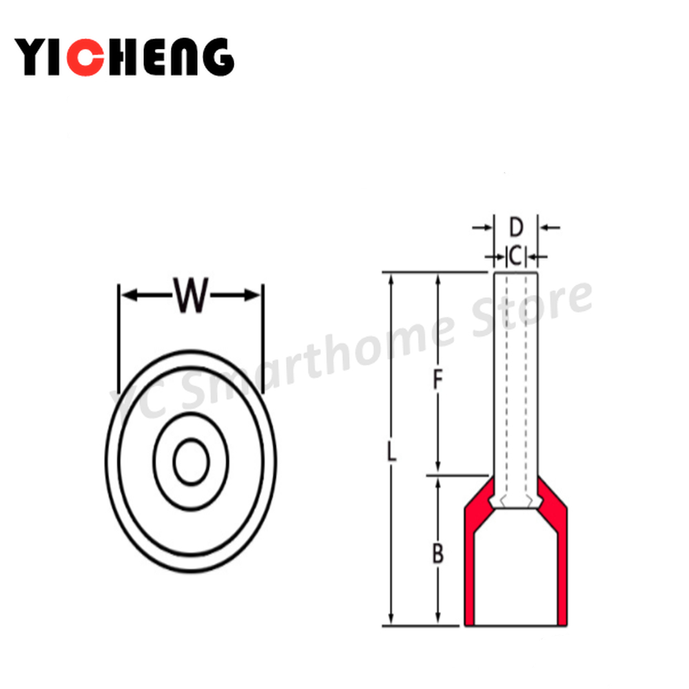 Terminal Boxed Kit Used for 0.5-6mm2 AWG22-10 Wire Cable Copper Tub Needlee Type Insulated Cold Pressing Terminal