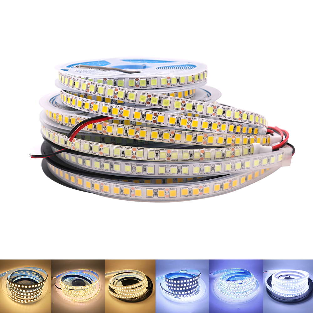 LED 스트립 조명 5054 5050 2835 RGB SMD 120led 60LED 240LED 5630 방수 유연한 LED 테이프 홈 데코용, 12V 5M, 9 색