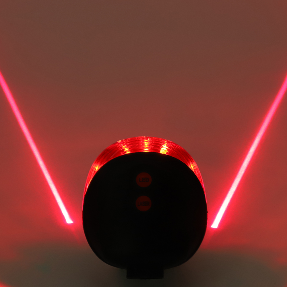 Luces traseras impermeables para bicicleta, luces LED de advertencia de seguridad láser, accesorios traseros para bicicleta