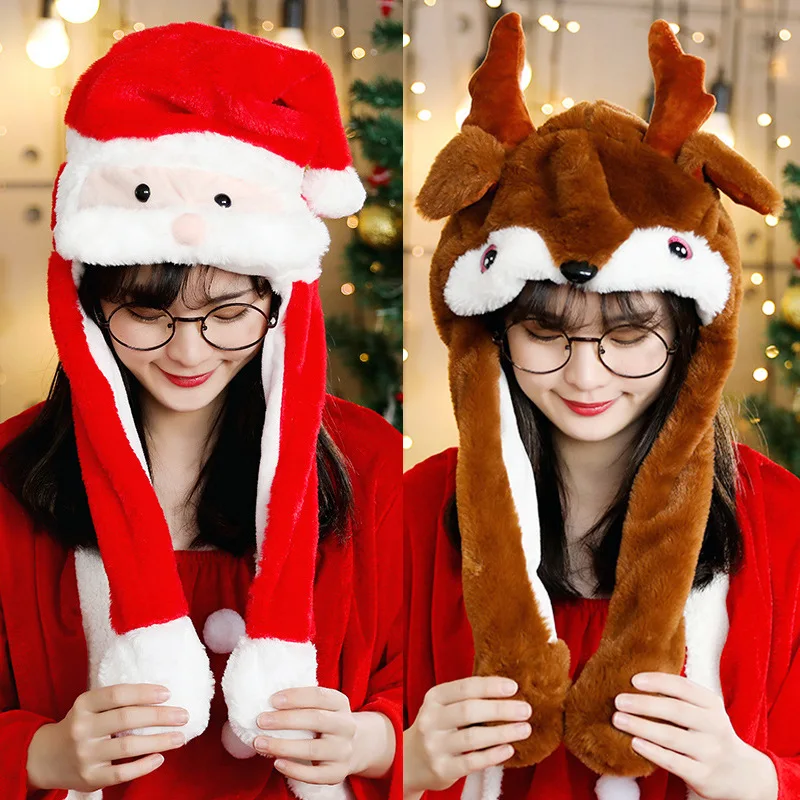 Ông Già Noel Airbg Nón Di Chuyển Tai Hoạt Hình Dễ Thương Đồ Chơi Xinh Xắn Kawaii Ngộ Nghĩnh Đồ Chơi Nón Bé Gái Sang Trọng Đồ Chơi Sinh Nhật Quà Tặng Giáng Sinh nón Lưỡi Trai Cho Bé