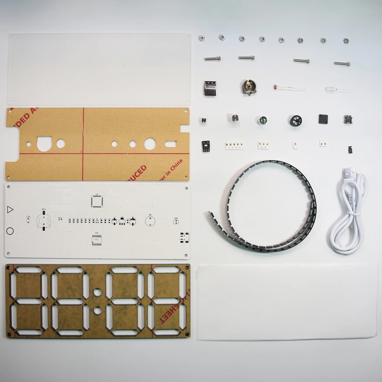 Kit electrónico de reloj de tubo Digital a todo Color, arcoíris RGB grande, bricolaje, DS3231