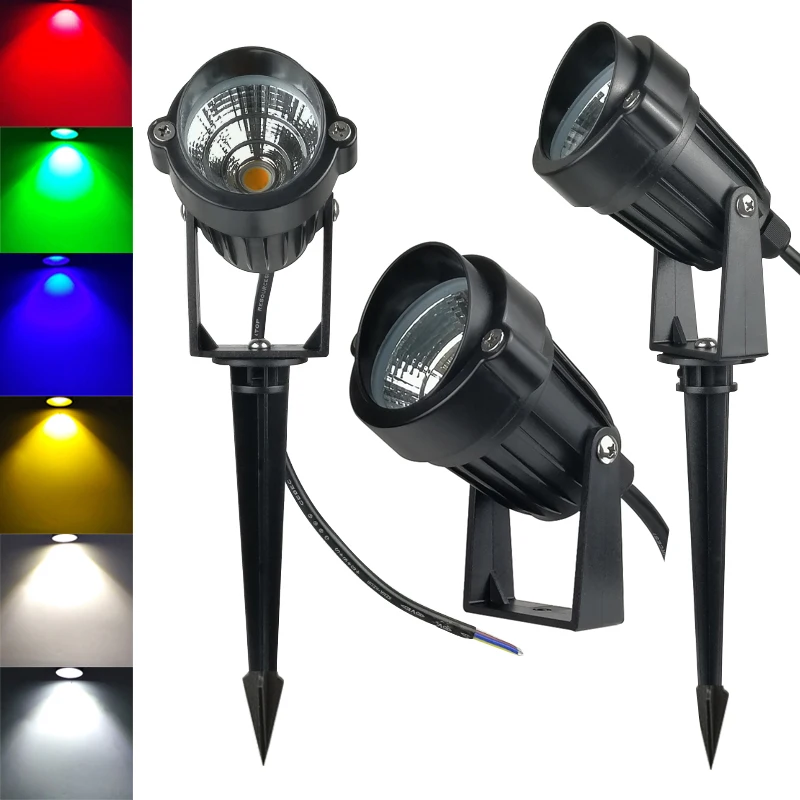 Mới Chống Nước 5W Đèn LED Bãi Cỏ Đèn DC12V Phong Cảnh Đèn IP65 110V 220V Chiếu Sáng Ngoài Trời Đèn mũi Nhọn Ánh Sáng Cho Sân Vườn