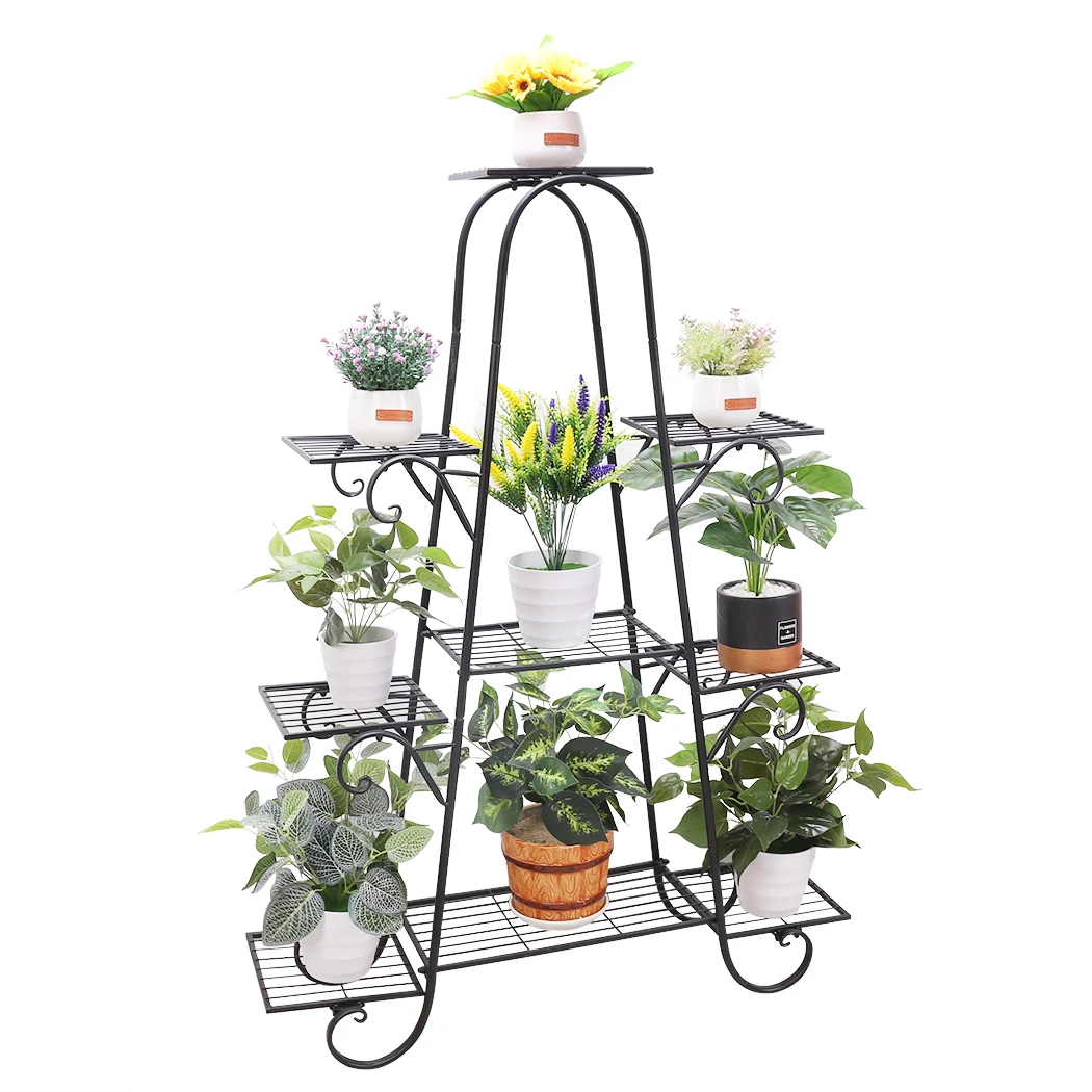 Supporto per piante a 9 livelli supporto per scaffale per piante in metallo per interni espositore per fioriere in vaso multistrato per esterni Patio Garden