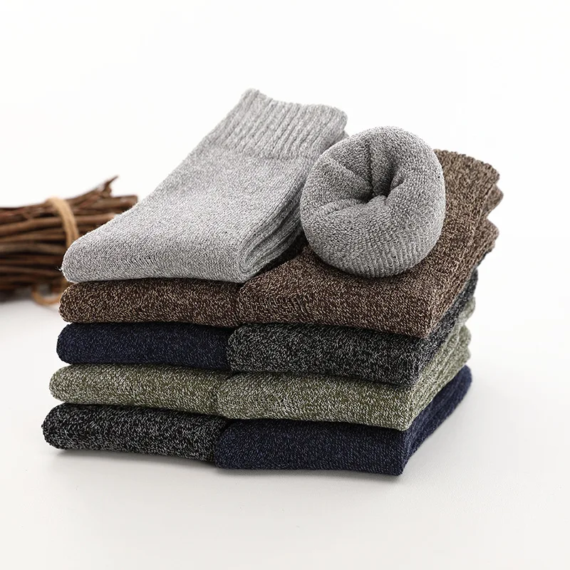 5 pares de calcetines gruesos para hombre, toalla de alta calidad, calcetines de invierno para mantener el calor, calcetines de algodón para regalo de Navidad para hombre, talla térmica 38-45