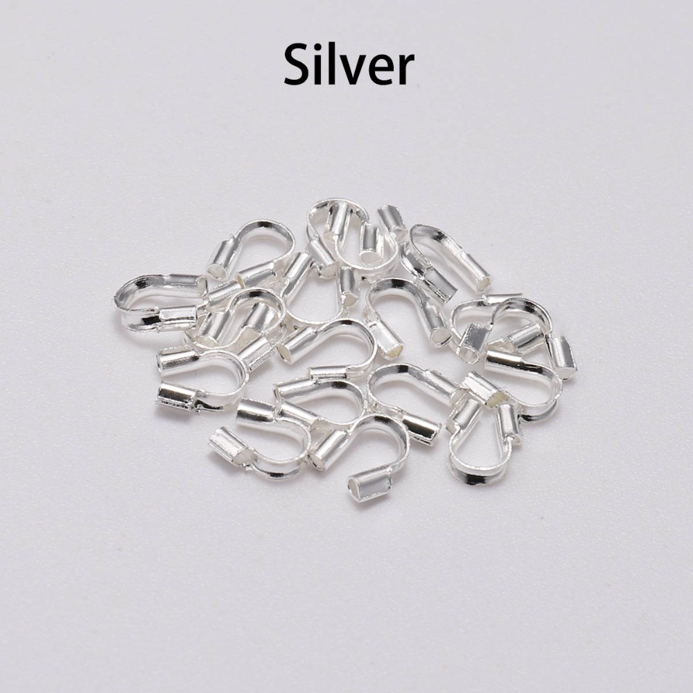 30–100 Stück 4,5 x 4 mm Drahtschutz, Drahtschutz, Wächter-Schutz, Schlaufen, U-Form, Zubehör, Verschlüsse, Verbinder für die Schmuckherstellung