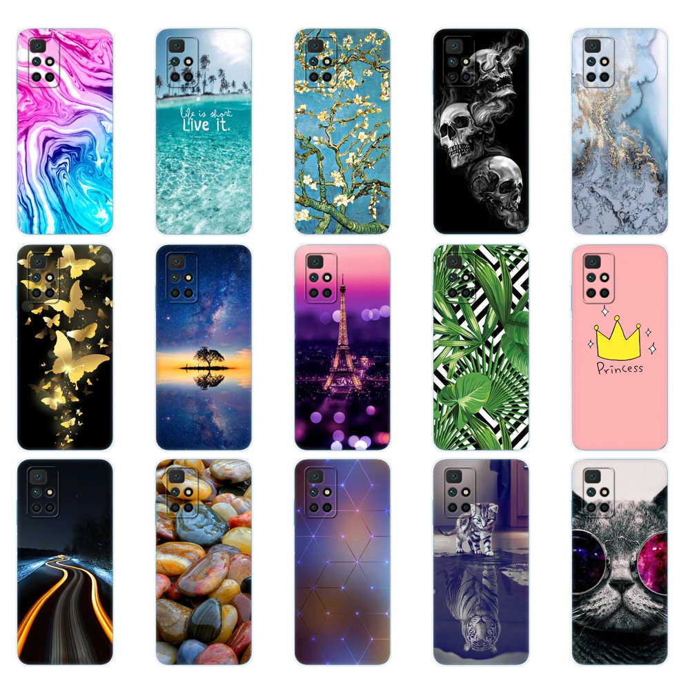 Untuk Redmi 10 Casing 2022 Penutup Belakang Ponsel untuk Xiaomi Redmi 10 Casing 6.5 Inci Global Coque Silikon Lembut TPU Bumper Pelindung
