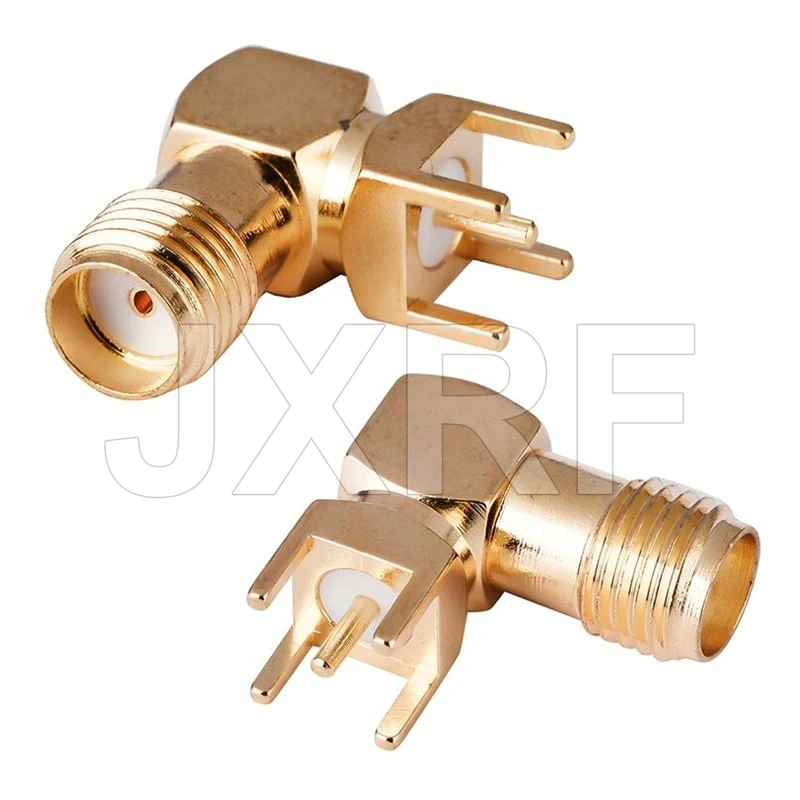10 Chiếc SMA Nữ Jack Nam Cắm Hàn Edge PCB Thẳng Góc Núi RF Đầu Nối Đồng Cắm Ổ Cắm
